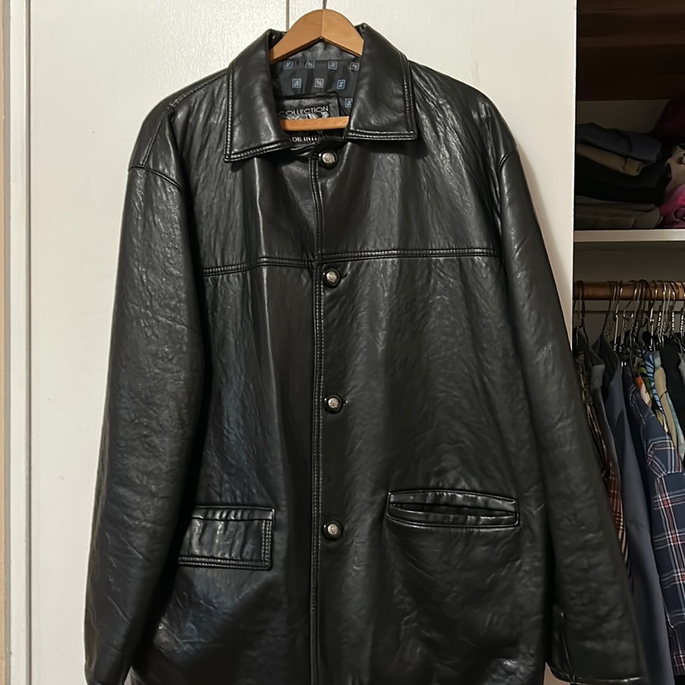 Versace leather coat